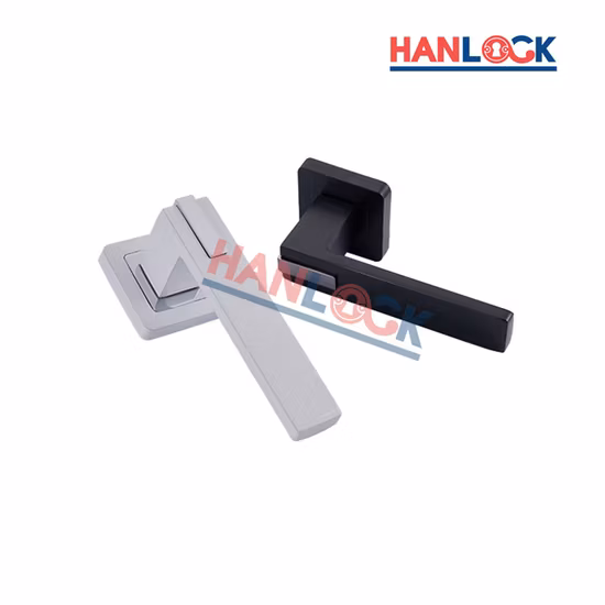 2022 Maniglie per porte in alluminio con decorazione moderna della casa con placcatura nera/argento