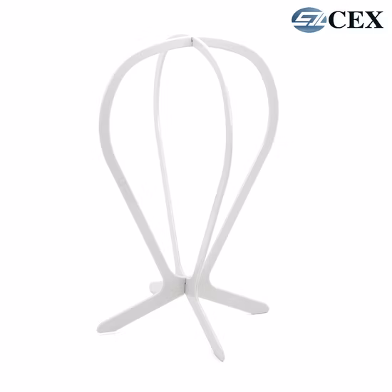 Staffa per display pieghevole in plastica per parrucca pieghevole personalizzata a prezzo economico OEM